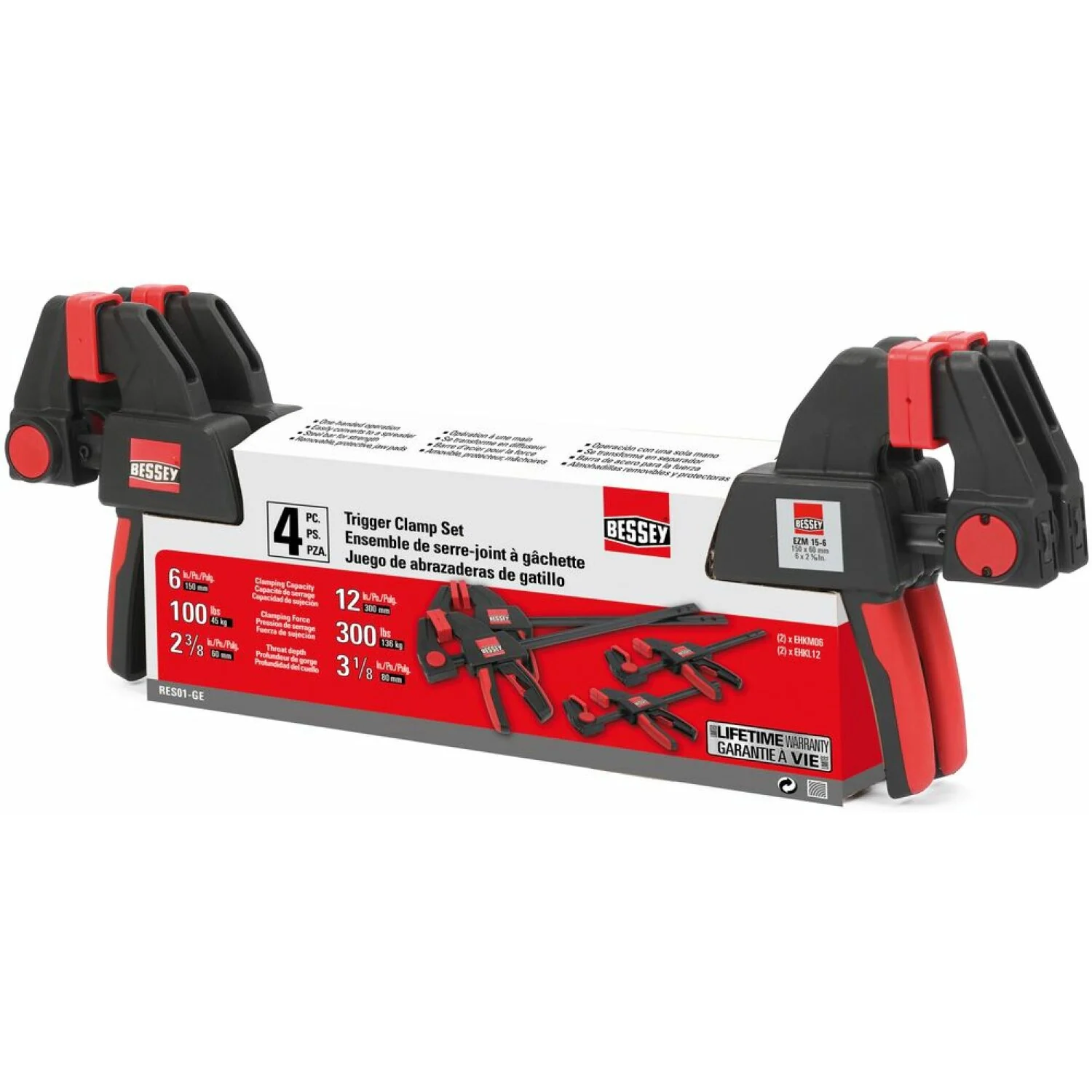 Bessey EHKL12 Large Trigger Clamp, 300 lb, 12" x 3-1/8" - Image 6