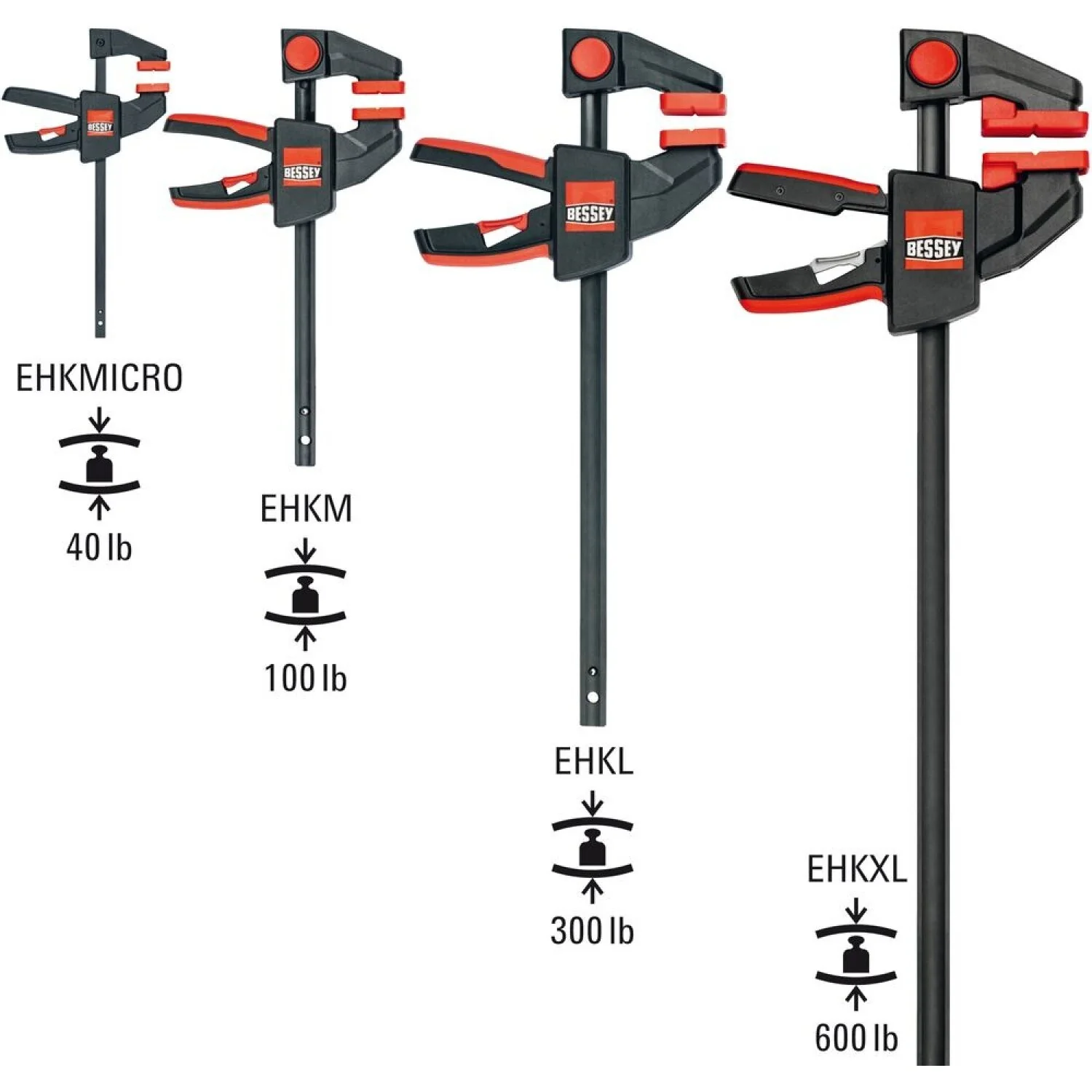 Bessey EHKXL12 Extra Large trigger clamp, 600 lb, 12" x 3-5/8" - Image 2