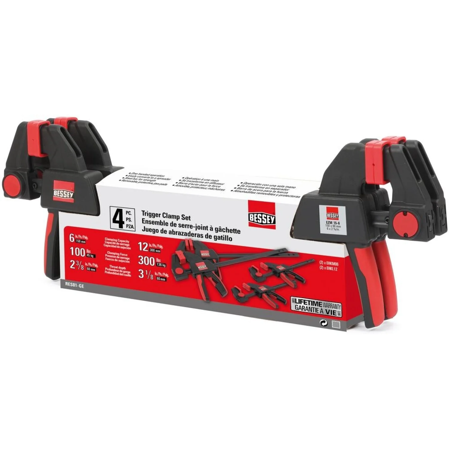 Bessey EHKXL36 Extra Large trigger clamp, 600 lb, 36" x 3-5/8" - Image 6