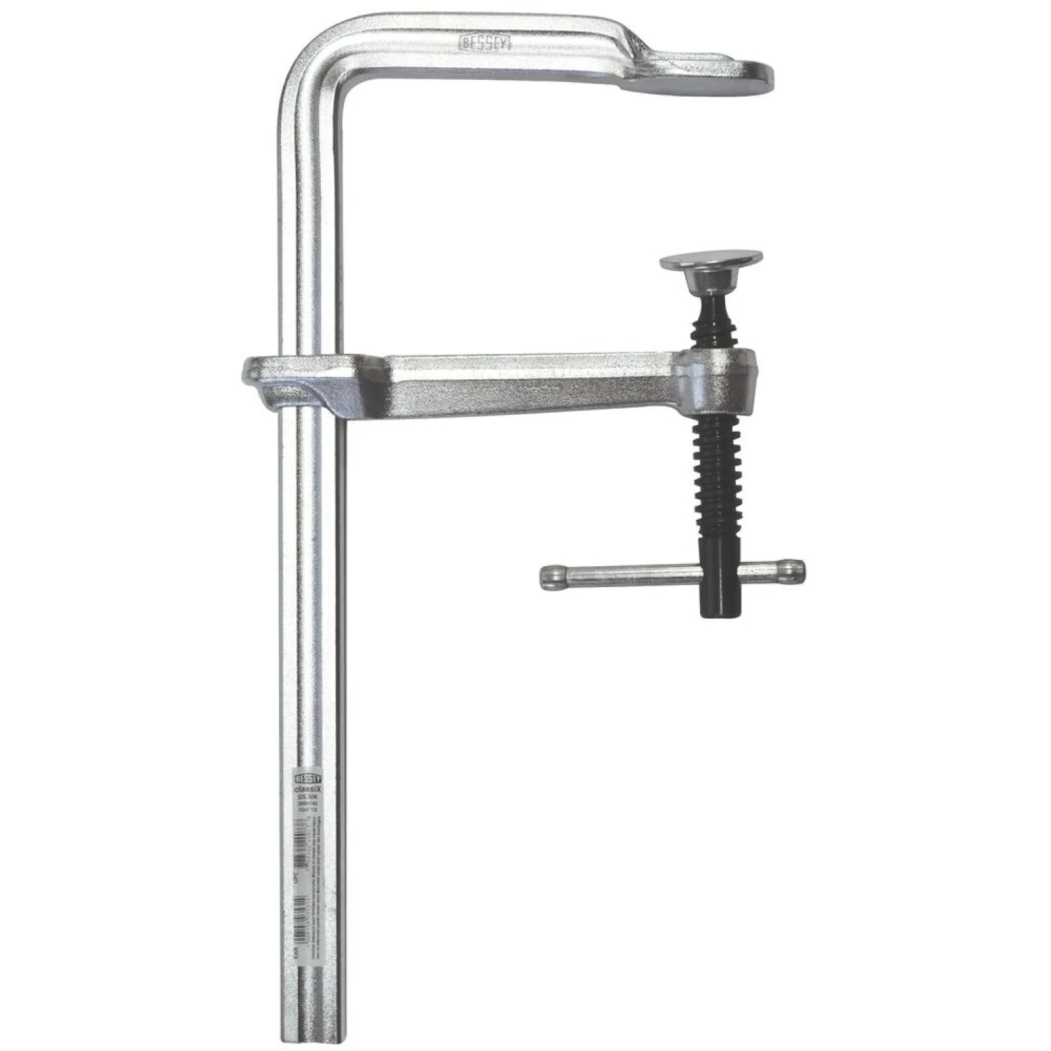 Bessey GS30K Clamp, welding, F-style, crimped on swivel pad, 12 In x 5.5 In., 1200 lb