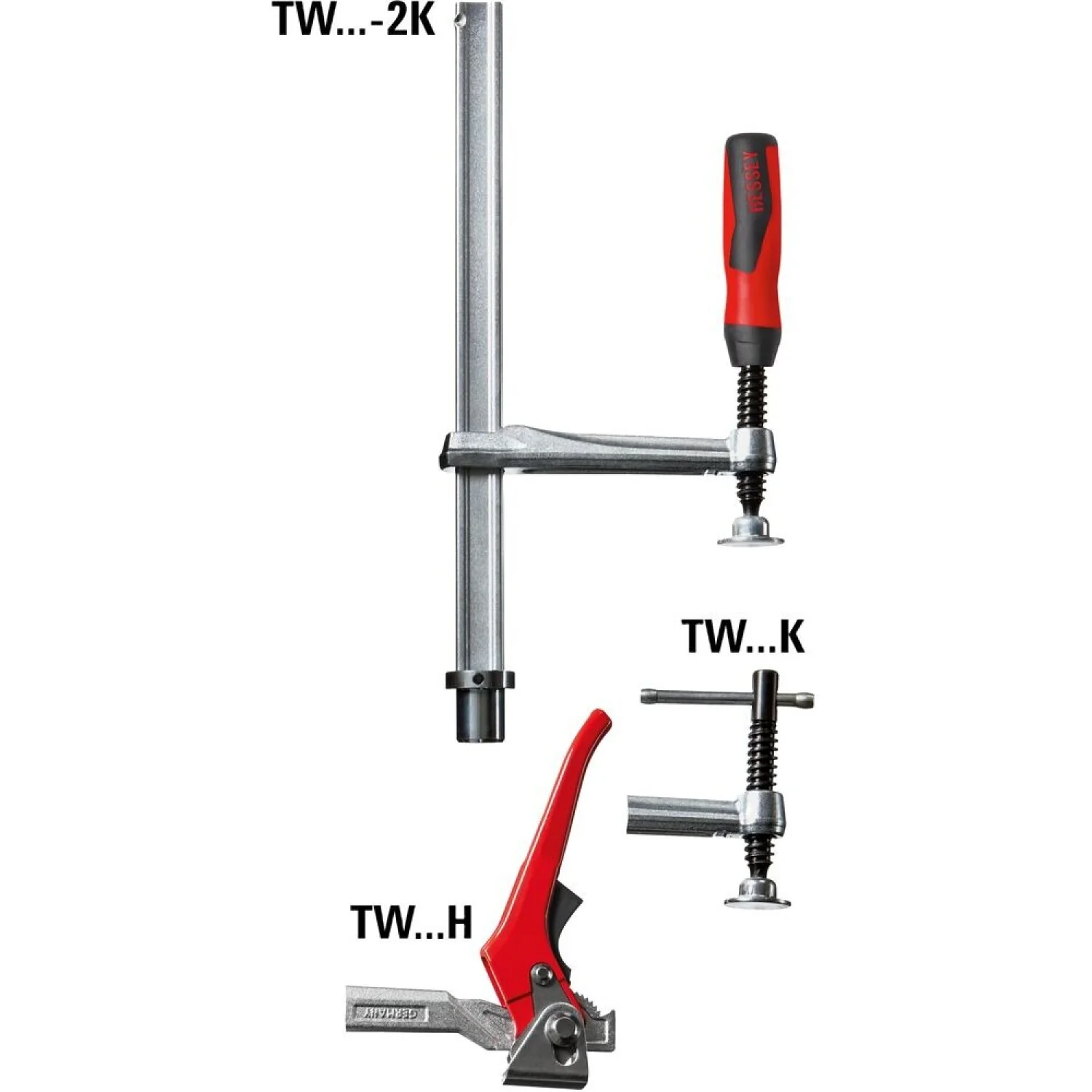 Bessey TW16-20-10K Table Clamp, 8 x 4, T-bar, std pad, 16 mm