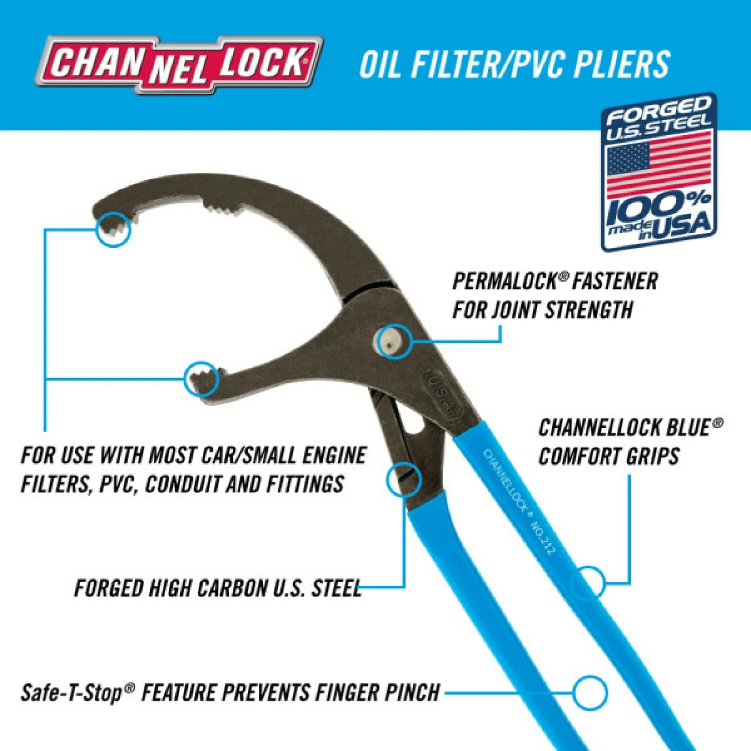 Channellock 212 12 Inch Oil Filter/ PVC Plier - Image 5