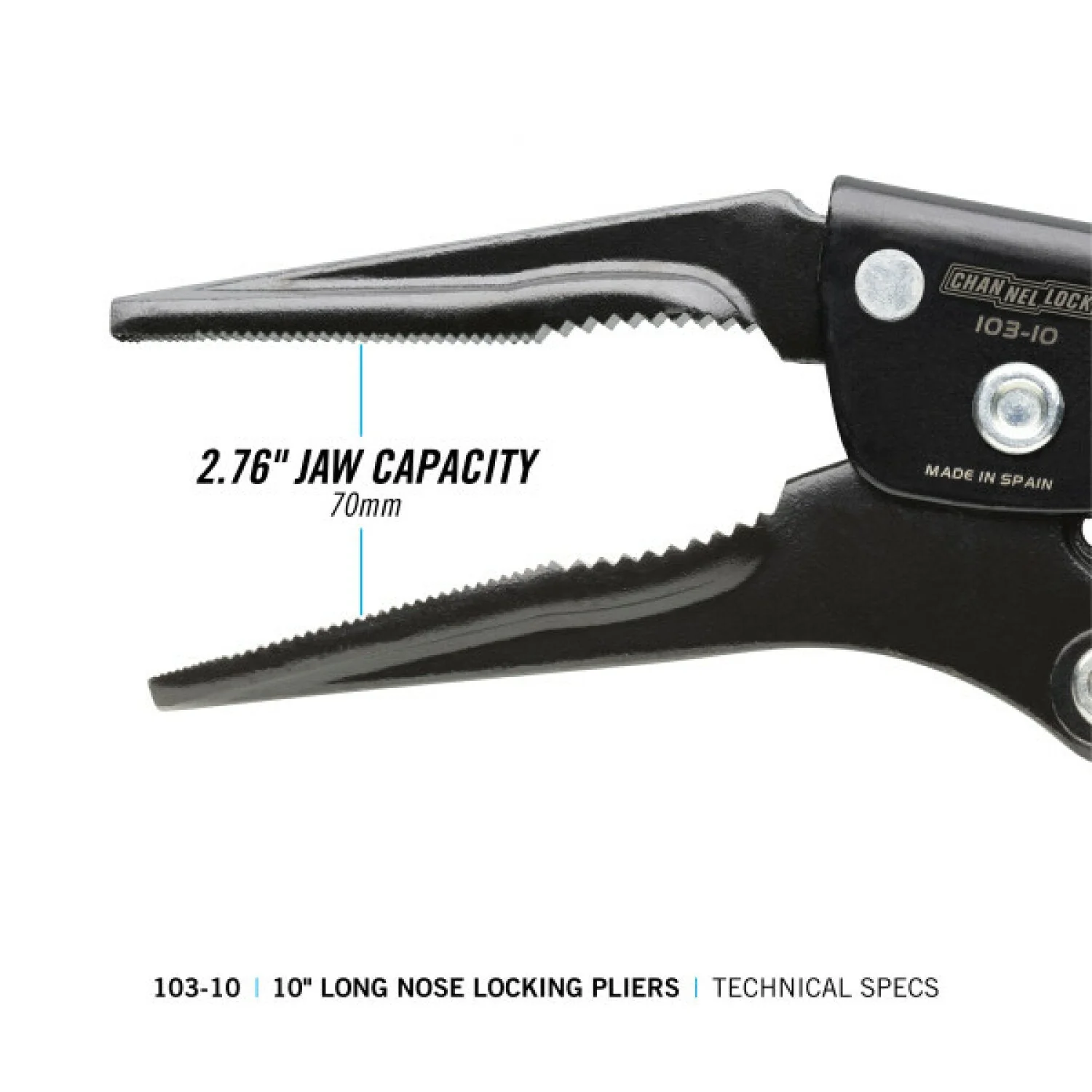 Channellock 103-10 10-Inch Combination Long Nose Locking Pliers - Image 3