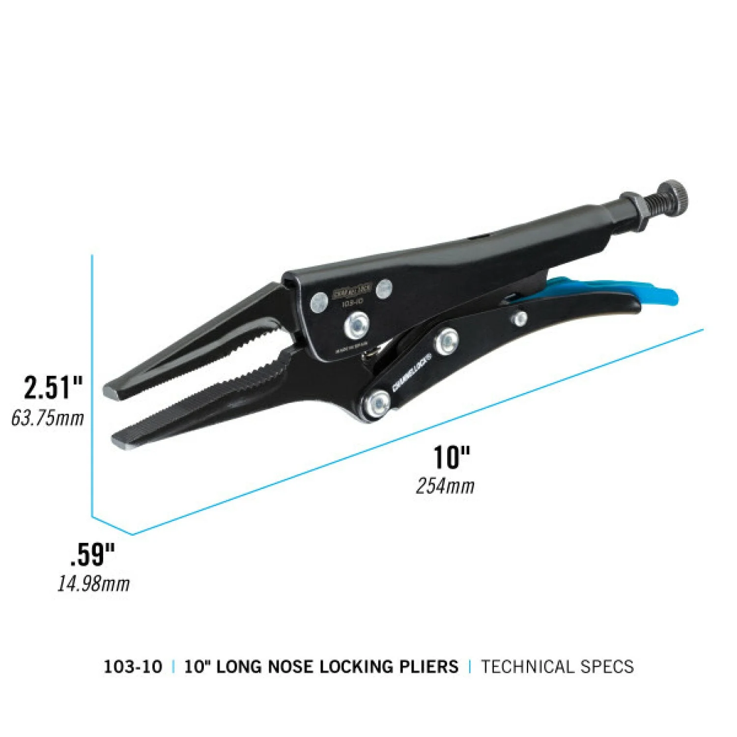 Channellock 103-10 10-Inch Combination Long Nose Locking Pliers - Image 4