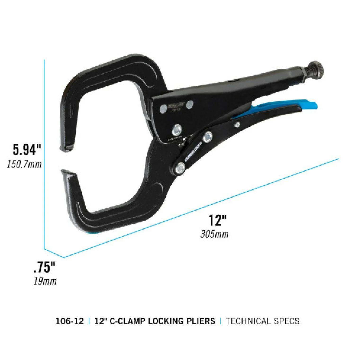 Channellock 106-12 12-Inch C-Clamp Locking Pliers - Image 3