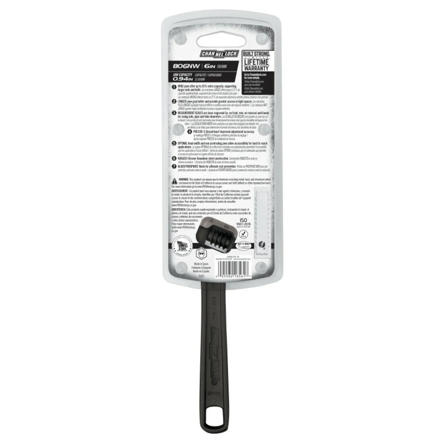 Channellock 806NW 6-inch Adjustable Wrench - Image 3
