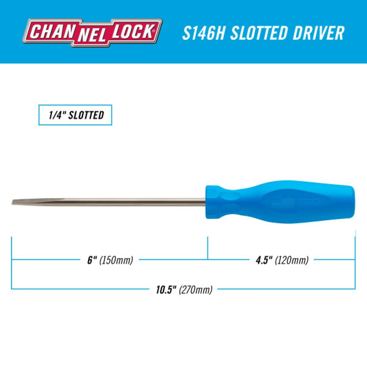 Channellock S146H Slotted 1/4 x 6-Inch Professional Screwdriver - Image 5