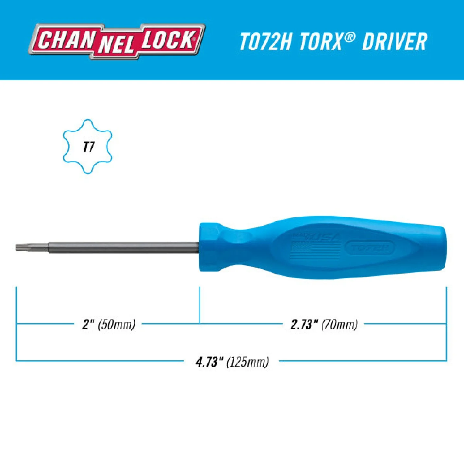 Channellock T072H TORX T7 X 2-Inch Professional Screwdriver - Image 5