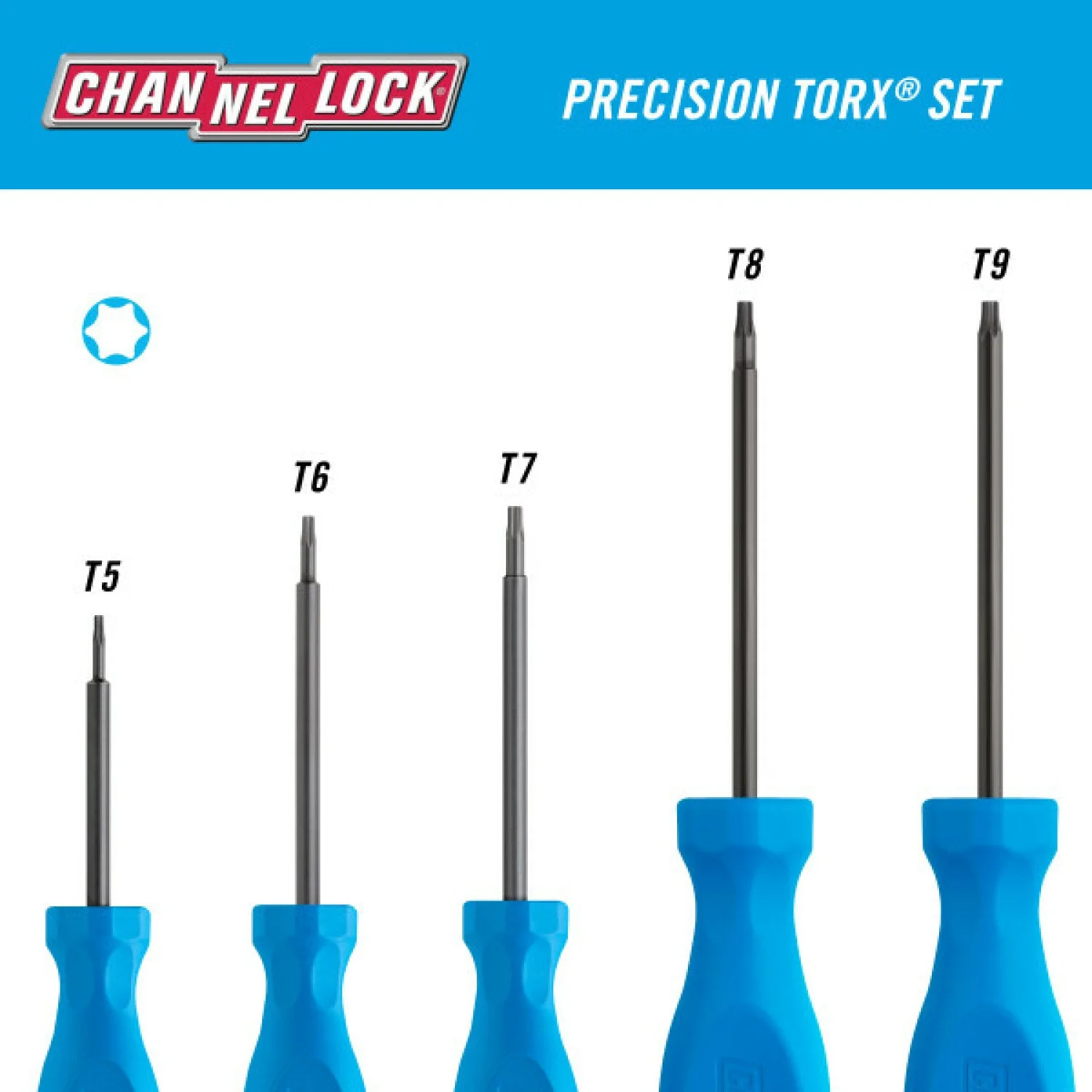 Channellock TP-5H 5PC Precision Torx Screwdriver Set - Image 3