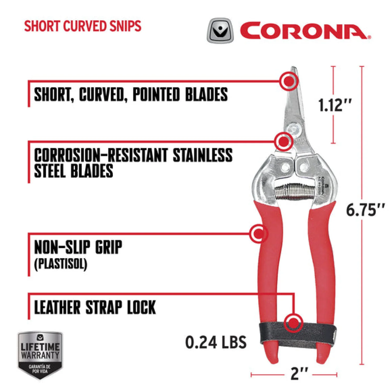 Corona AG 4920SS  Short Curved Snips - Stainless Steel, 1 Inch - Image 5