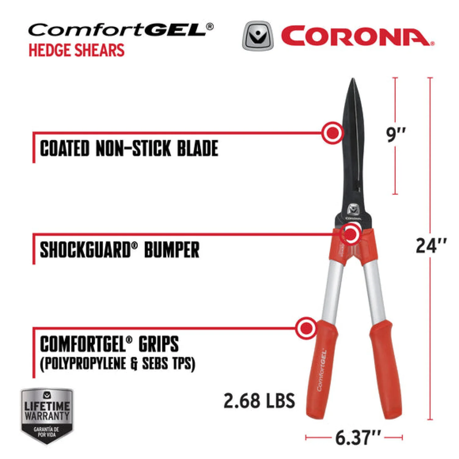 Corona HS 3244  ComfortGEL® Hedge Shears - 9 Inch - Image 10