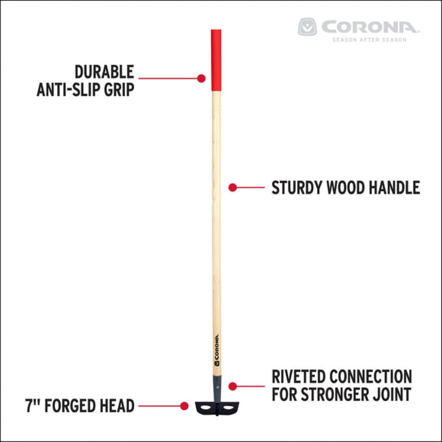 Corona SH16100 Forged Hardwood Handle Mortar Hoe, 7 in. - Image 7