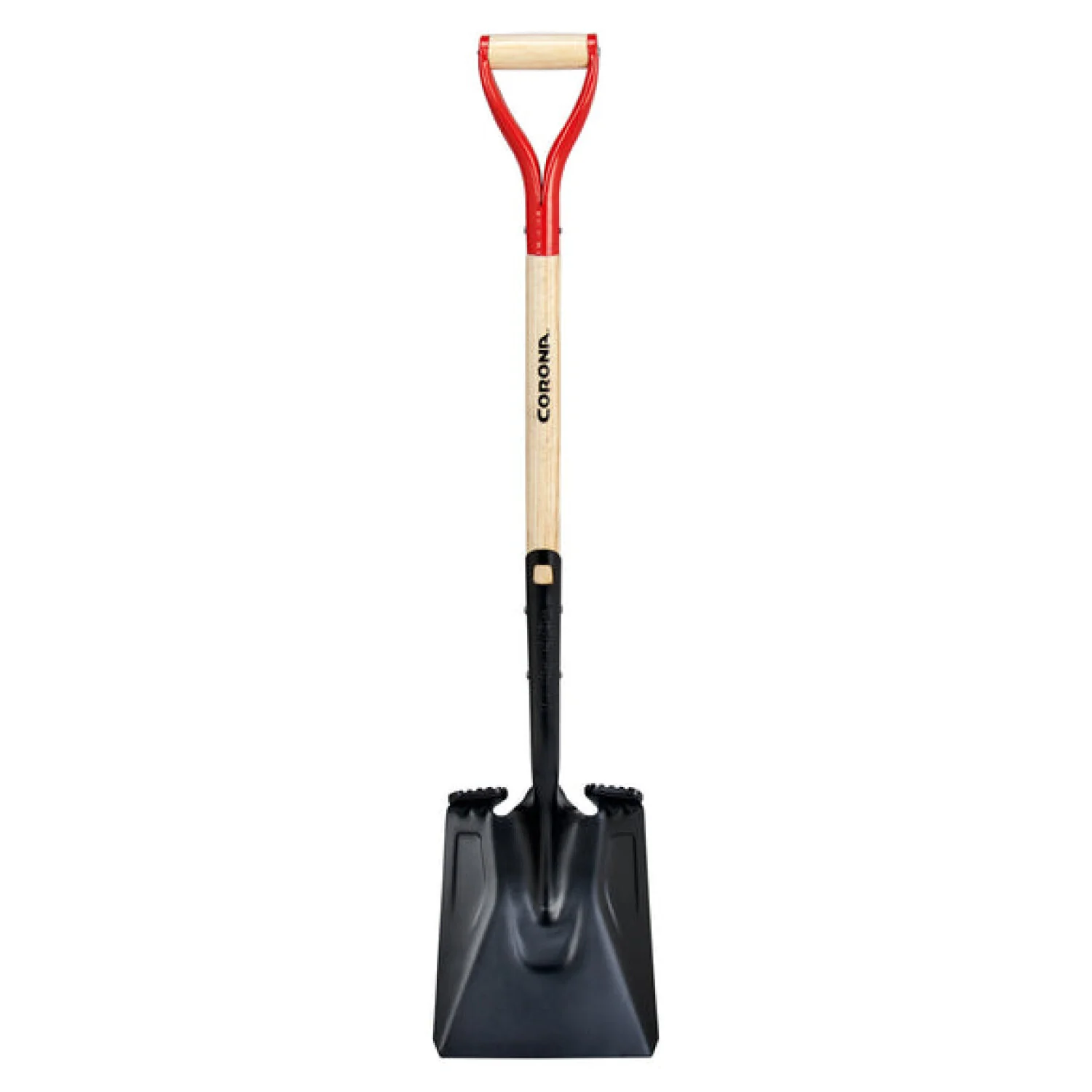 Corona SS16001 Square Point Hardwood D Grip Shovel, 14 Gauge