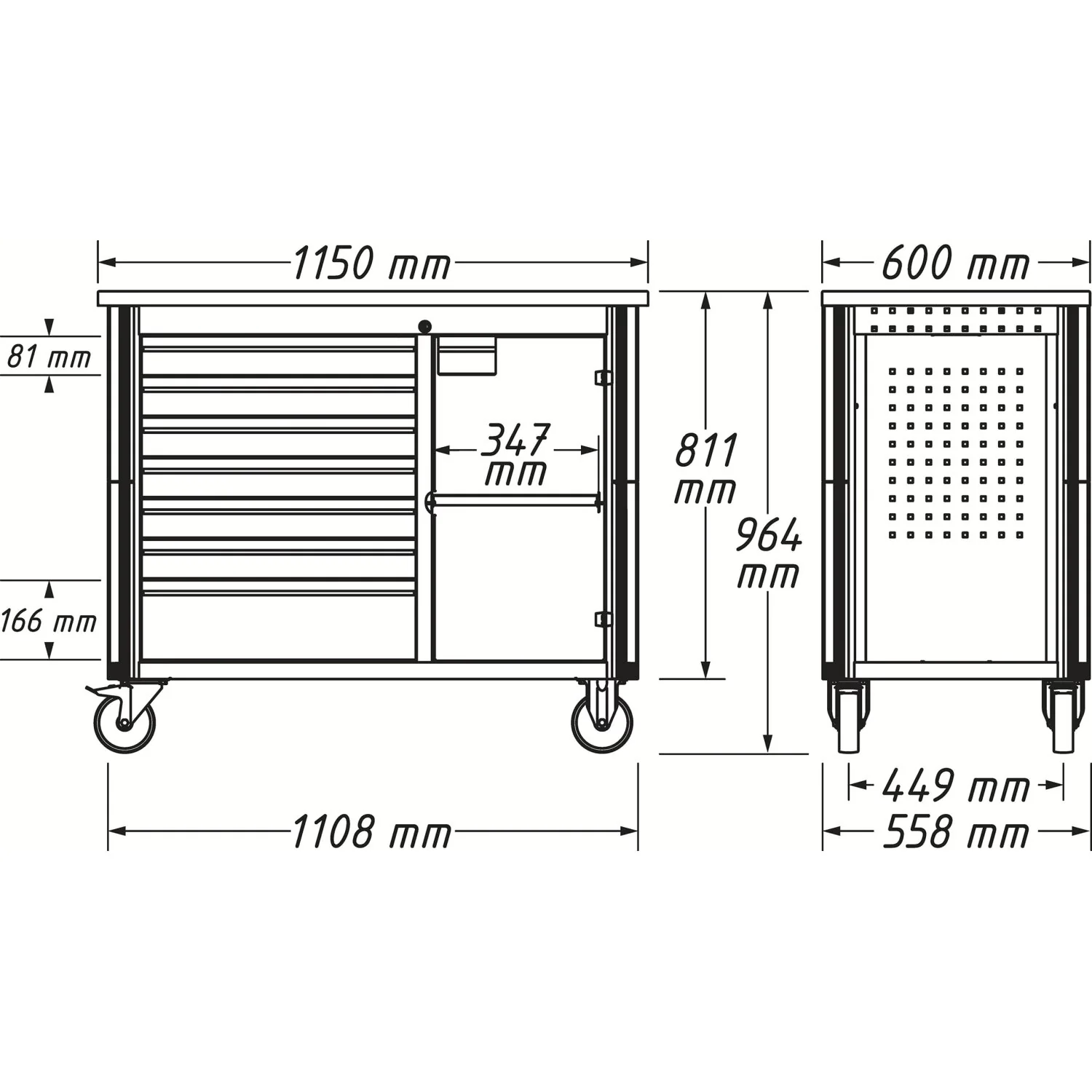 Hazet 179NW-8 Work bench ∙ mobile Assortment  179NW ∙ single - Image 13