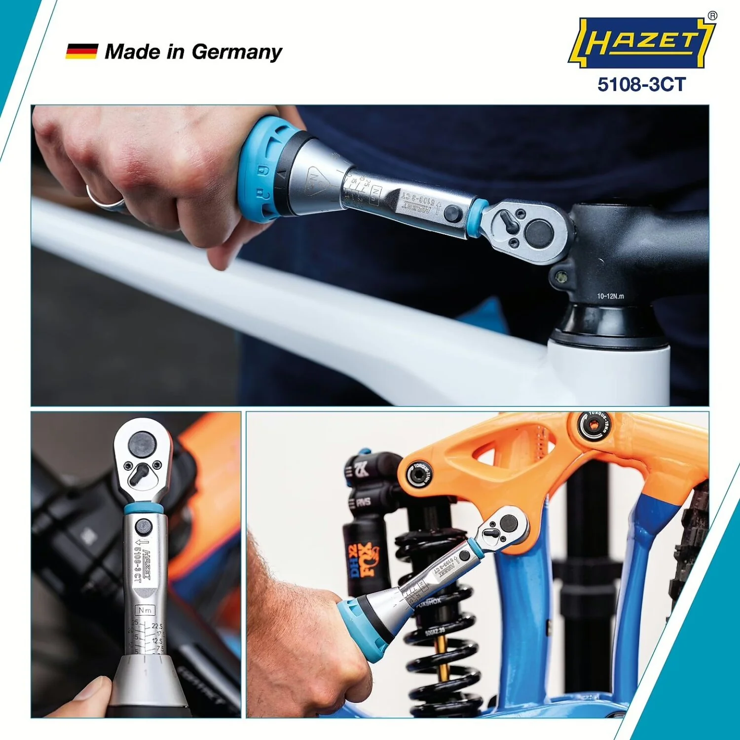 Hazet 5108-3CT 1/4 inch (6.3 mm) square ∙ solid Torque wrench ∙ 2.5 – 25 Nm ∙ ±3% - Image 6