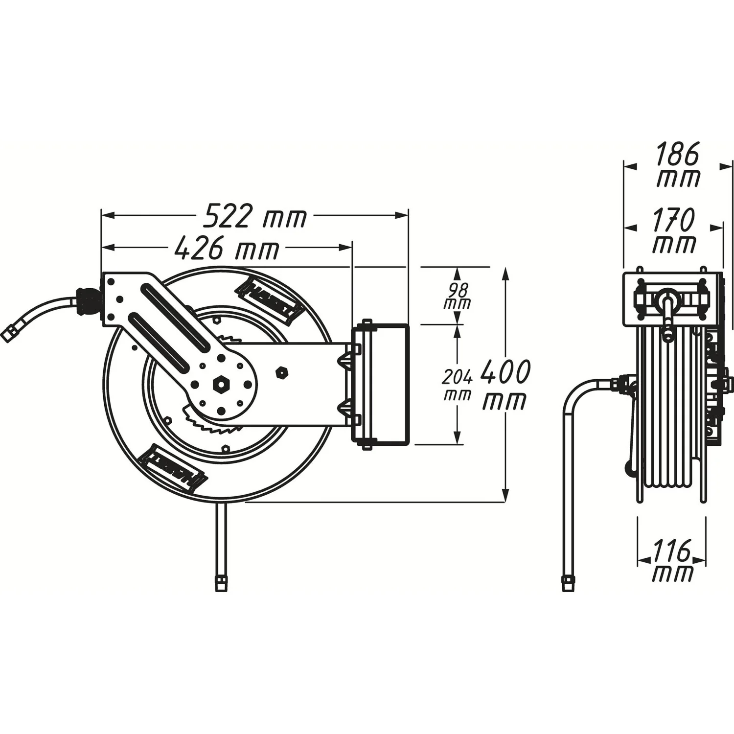 Hazet 9040OS-10 Hose Reel Open - Image 2