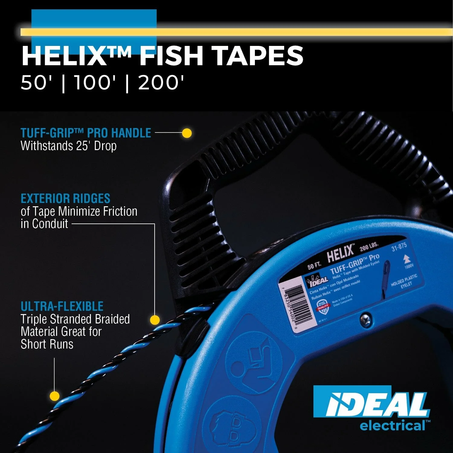 Ideal 31-077 Helix Flexible Braided Fish Tape, 200' - Image 3