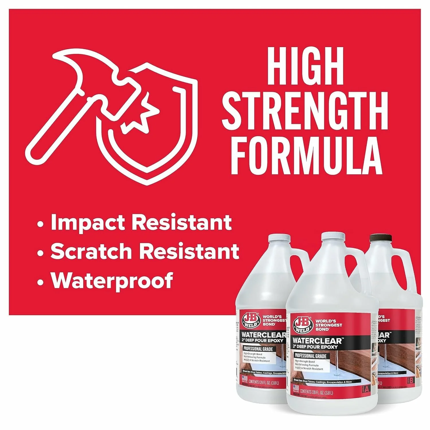 J-B Weld 42384 WaterClear Pro Grade 2" Deep Pour Epoxy, 384 fl oz. - Image 5