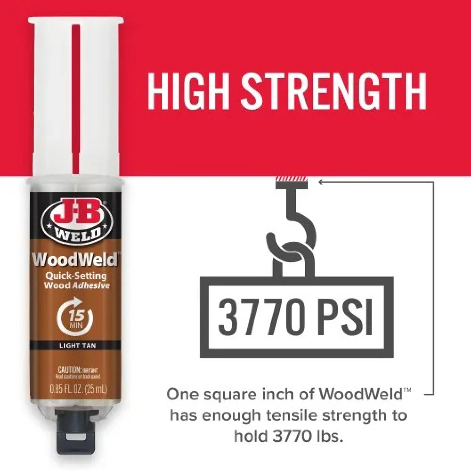J-B Weld 50151 WoodWeld Epoxy Syringe, 25 mL - Image 4
