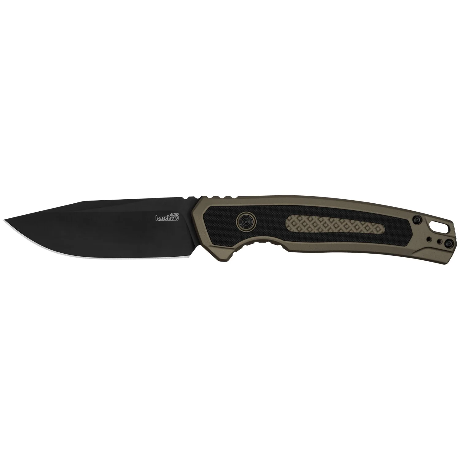 Kershaw 7106 Launch 21 Automatic Knife FDE Al + Black G-10 (3.4" Black M4) - Image 2