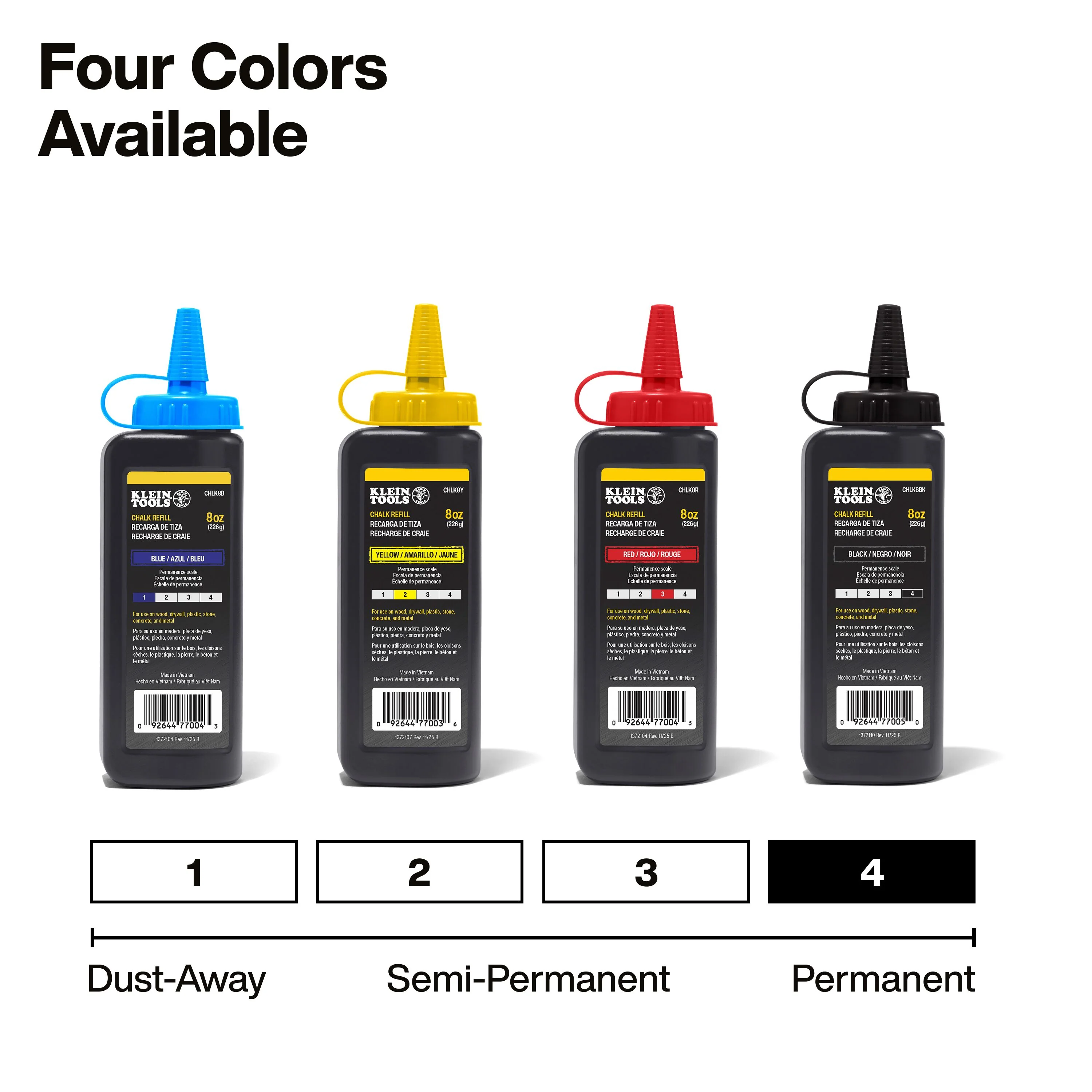 Klein Tools CHLK8BK Chalk Refill, Black, 8-Ounce - Image 3