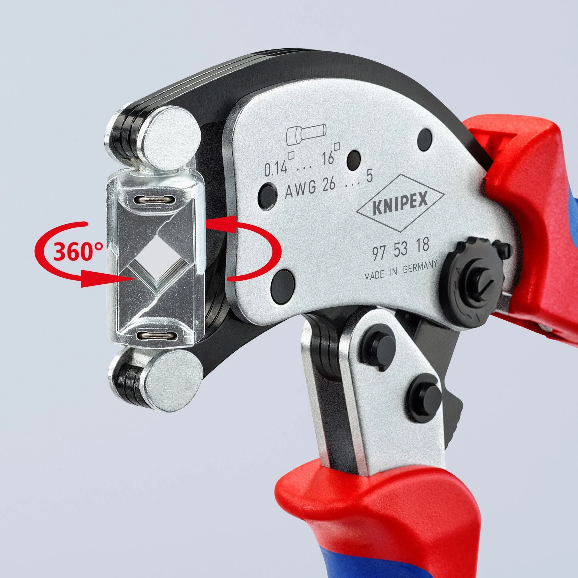 Knipex 97 53 18 8" KNIPEX Twistor®16 Self-Adjusting Crimping Pliers For Wire Ferrules - Image 6