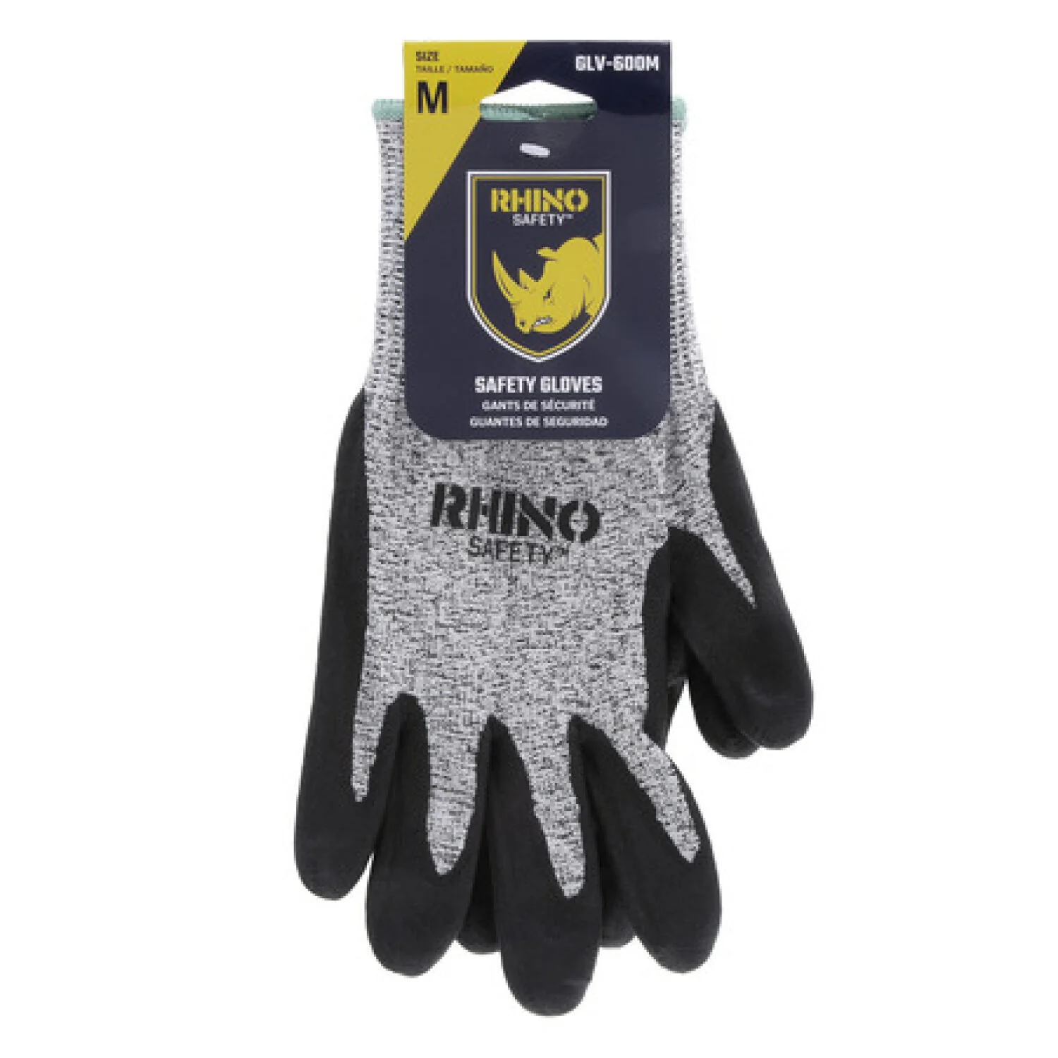 NSI GLV-600M Black/White HPPE Nylon Cut-Resistant Gloves, Nitrile Palm, Medium - Image 2