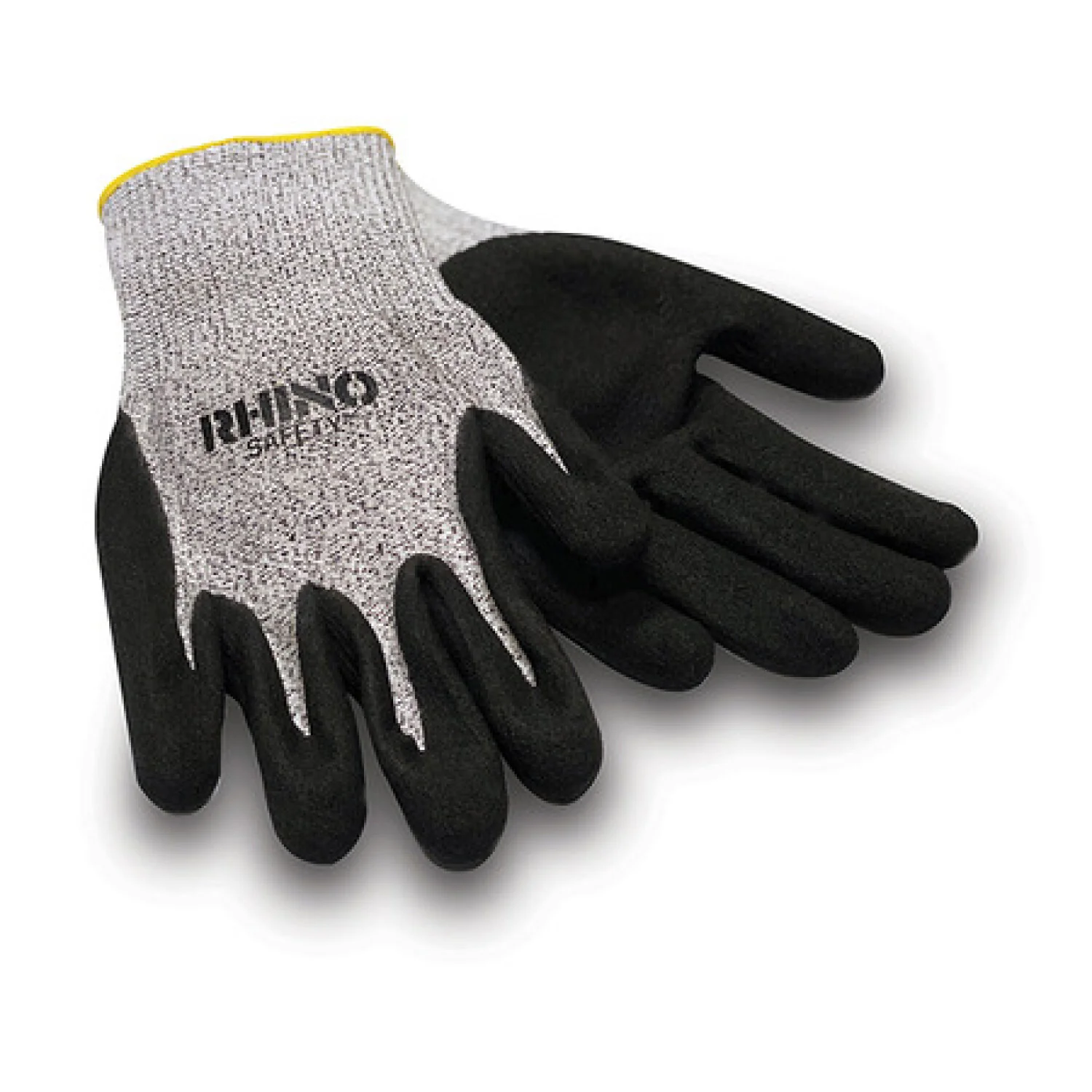 NSI GLV-600M Black/White HPPE Nylon Cut-Resistant Gloves, Nitrile Palm, Medium - Image 3