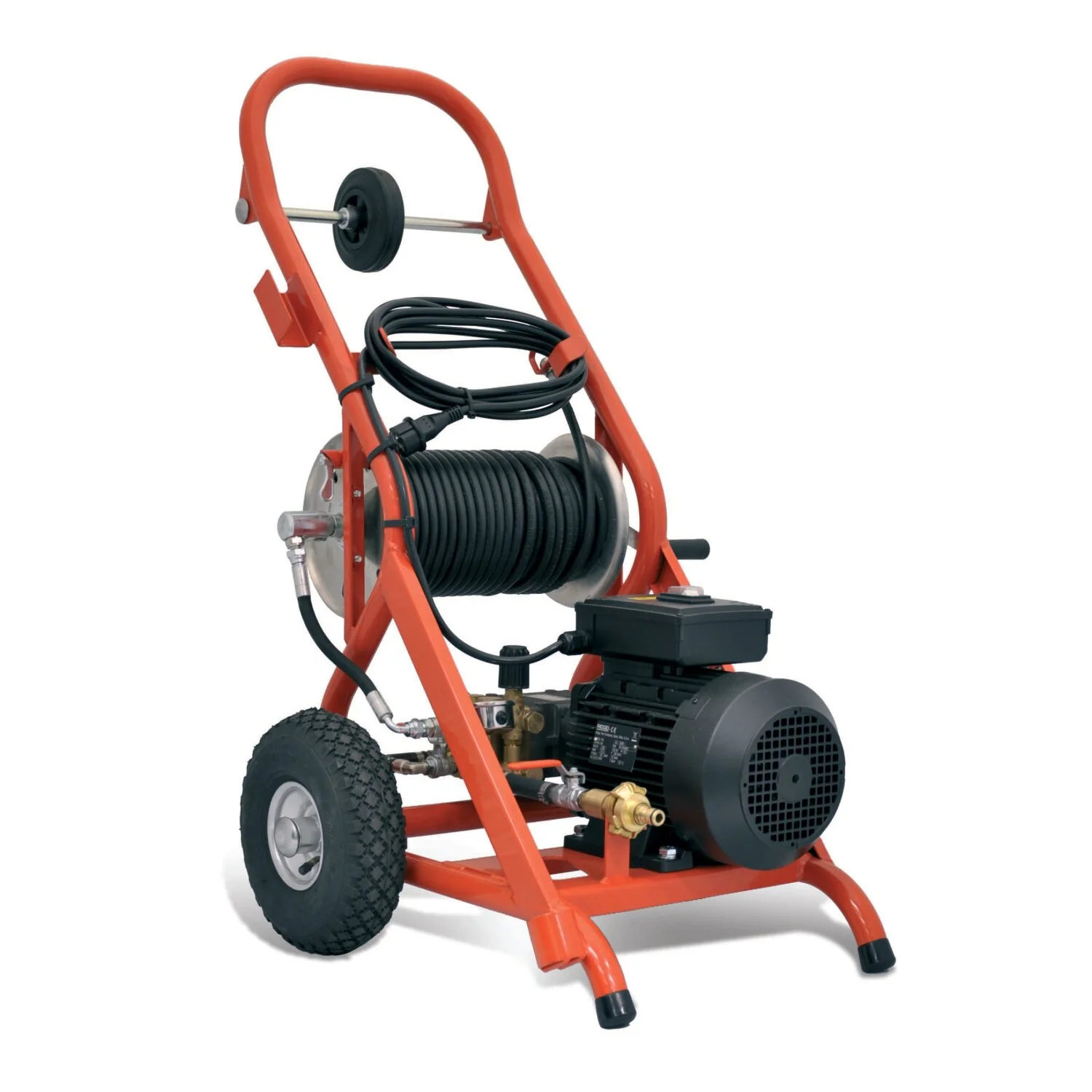 Ridgid 35511 230V Motor Standard kit KJ-1590: – 58436 Propulsion Nozzle 1⁄4" – 58446 Penetrating Nozzle 1⁄4" – 20 m x 1⁄4" hose