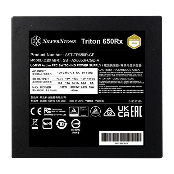 SilverStone TR650R-GF Triton 650Rx Cybernetics Gold Fixed Cable ATX Power Supply - Image 6