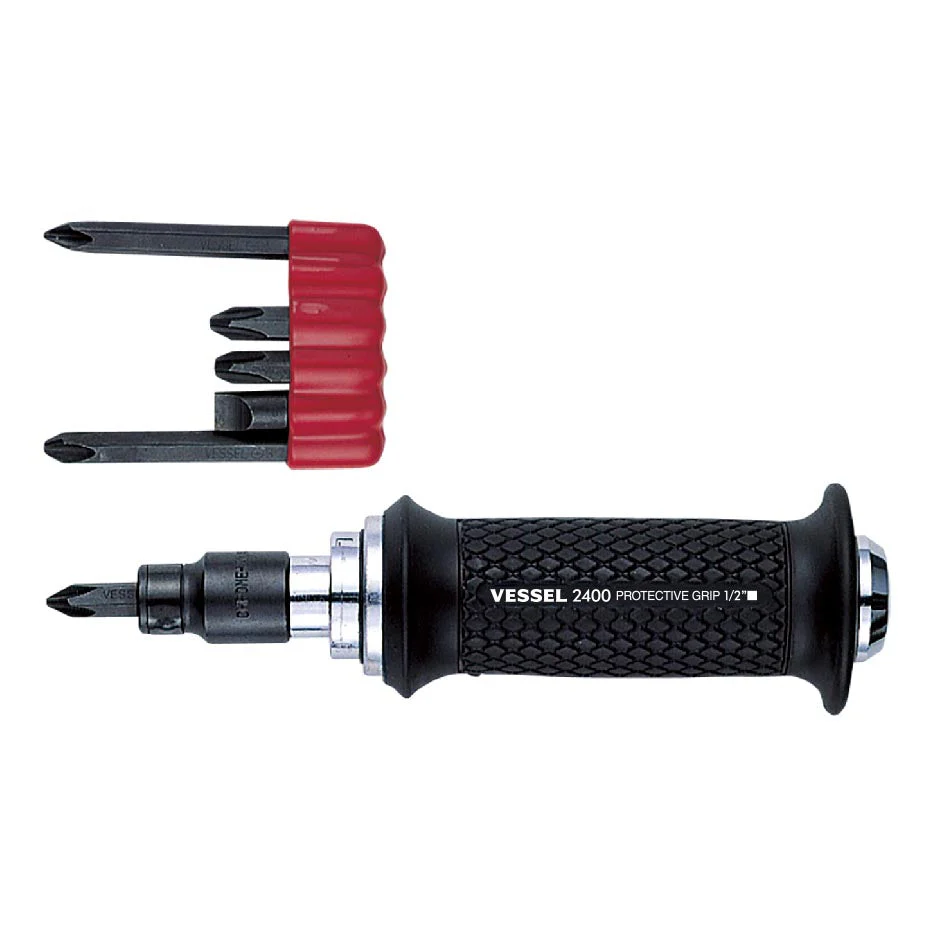 Vessel ID240001 Manual Impact Driver with Cushion Grip Handle 5/16" Hex & 1/2" SQ Drive Set