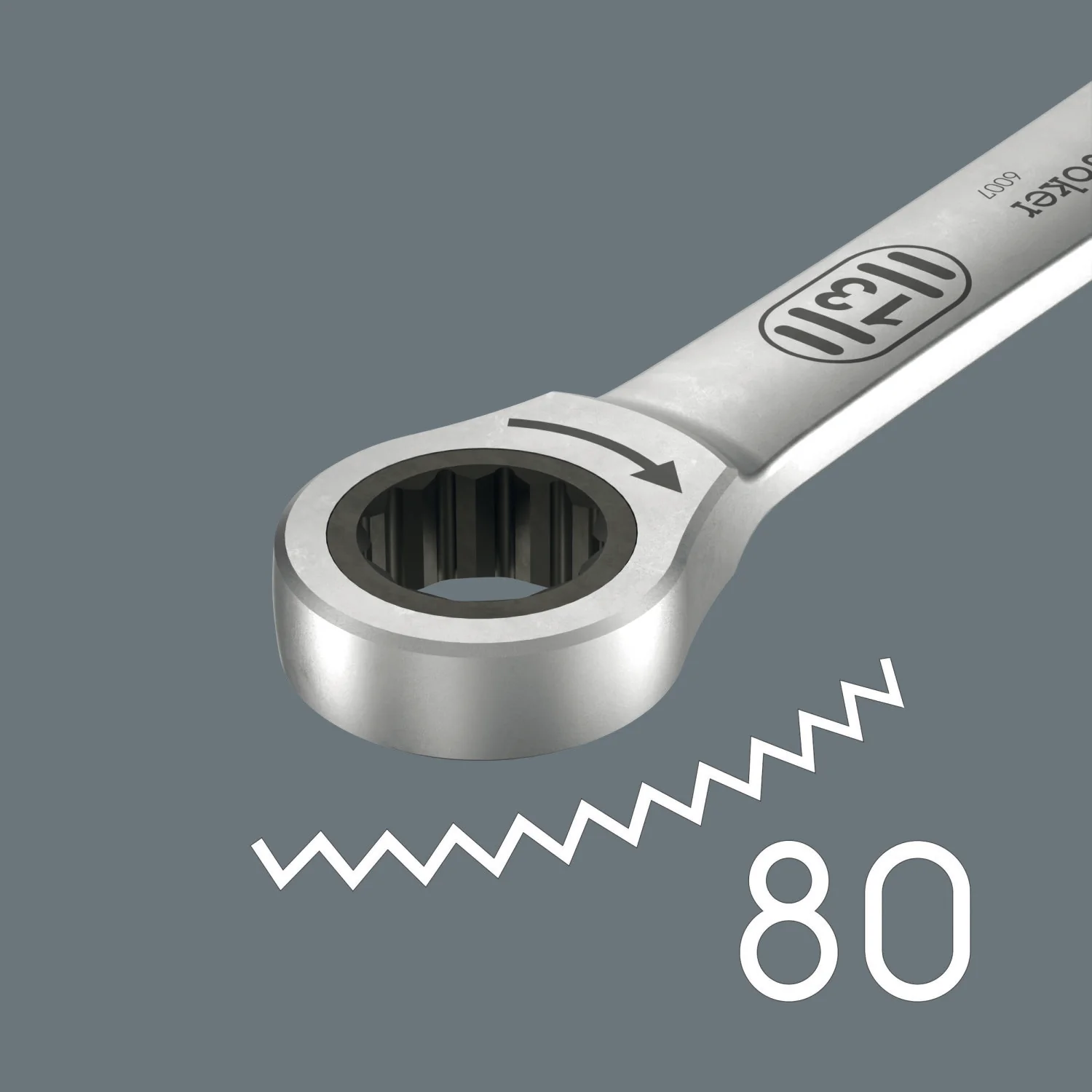 Wera 6007 Joker SB Ring Ratchet Spanner, Long Design, 8 x 180 mm - Image 3